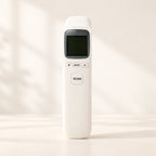 CK-T1803 white handheld infrared forehead thermometer with digital display and scan button