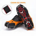 8-Point - Silver Teeth - Orange chain ice grips - 35-48 supplier size reference