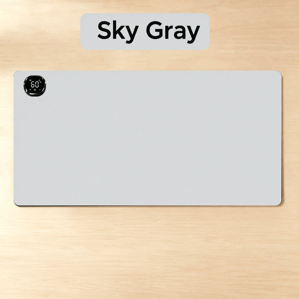 Heated desk mat in Sky Gray - colour reference