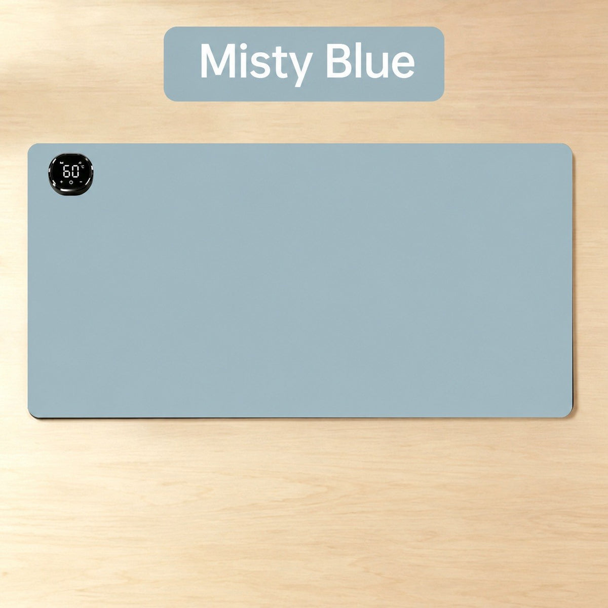 Heated desk mat in Misty Blue - colour reference