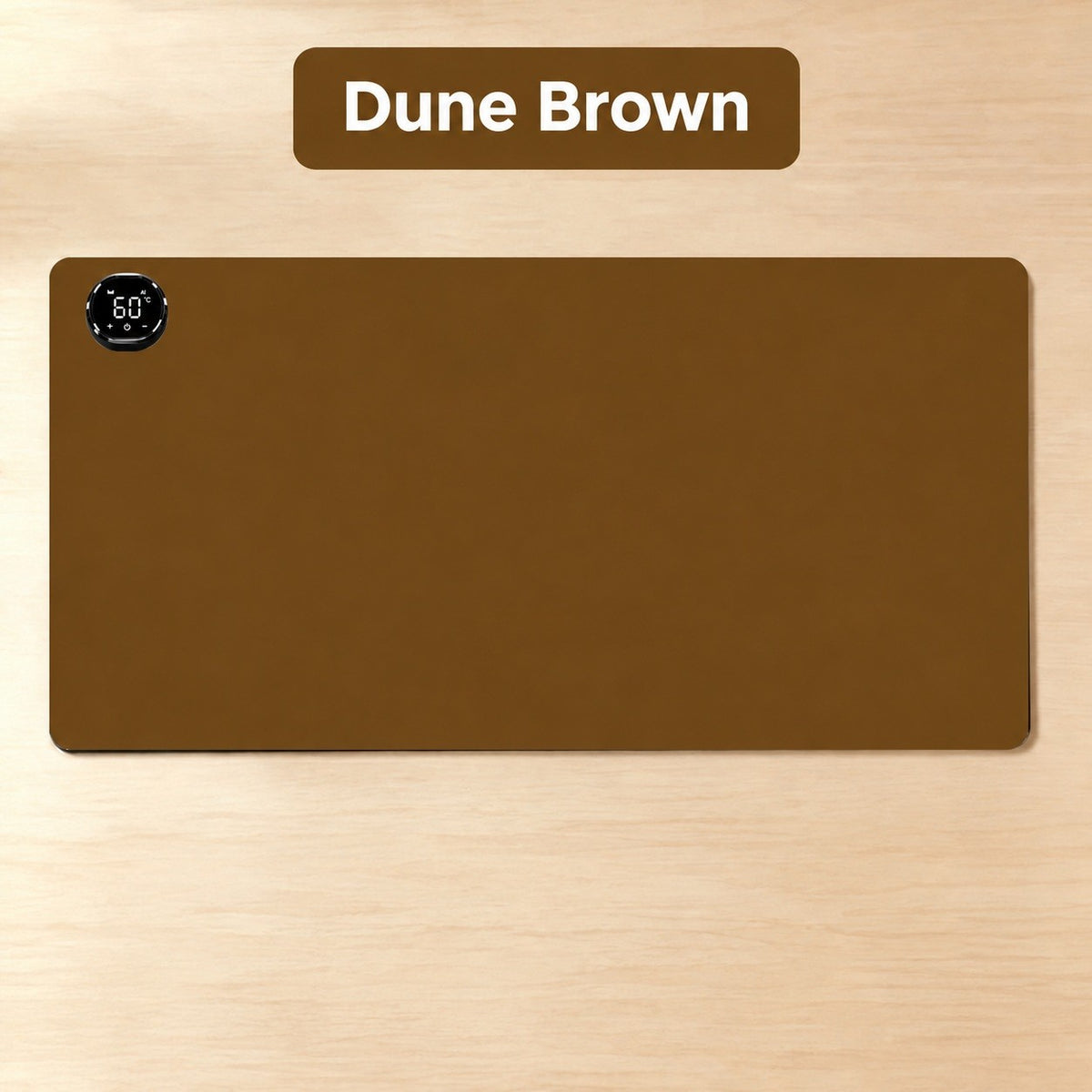 Heated desk mat in Dune Brown - colour reference