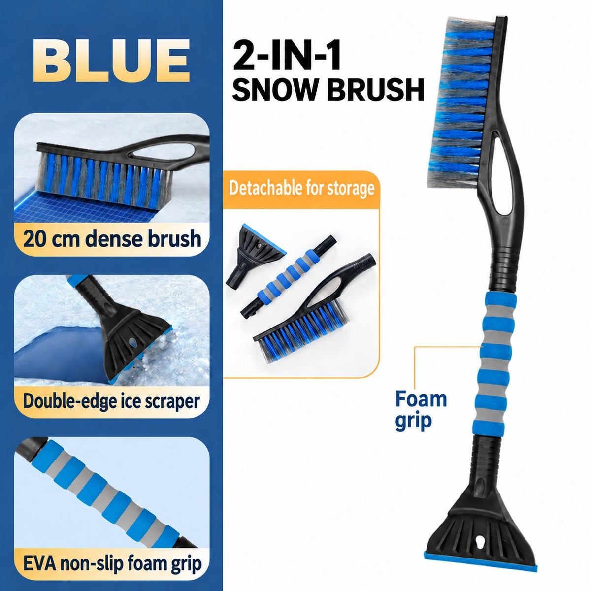 DR108 2-in-1 - Blue car snow-clearing tool