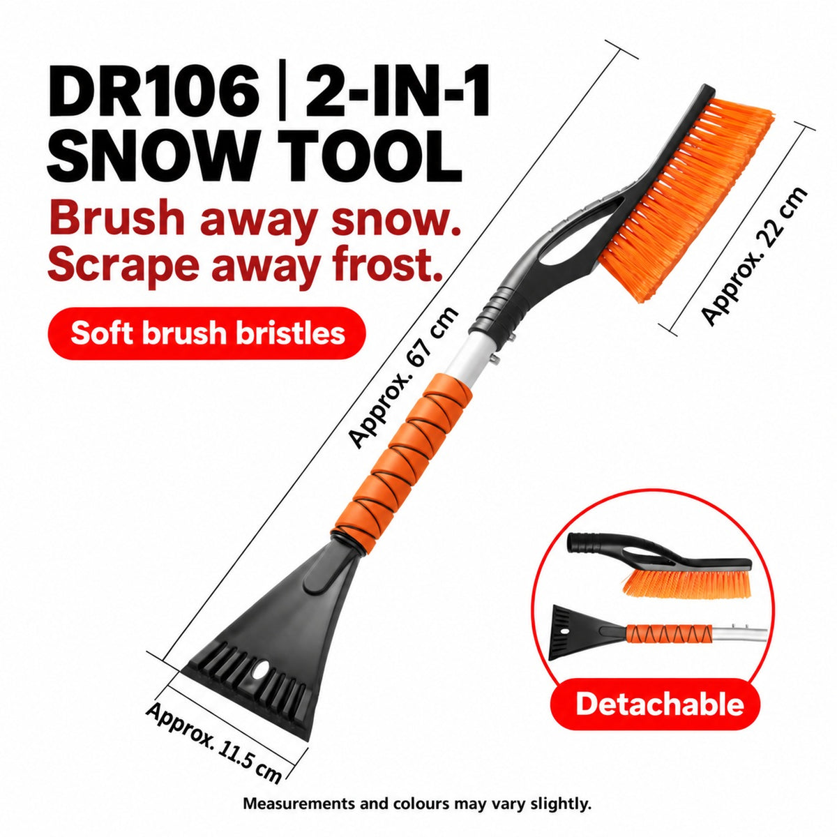 DR106 2-in-1 - Orange car snow-clearing tool