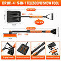 DR101-4 Telescopic 5-in-1 - Orange car snow-clearing tool