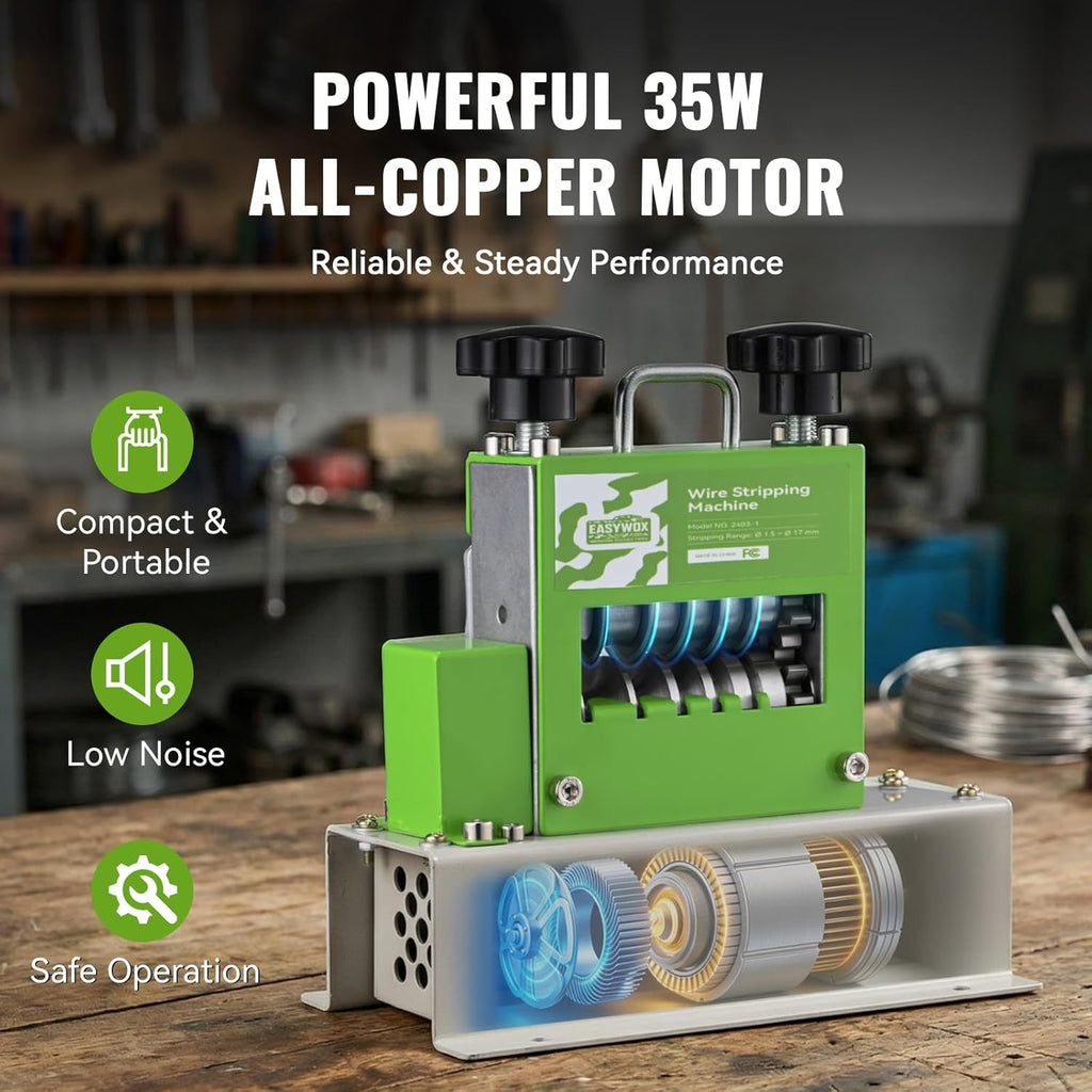 EasyWox 35 W copper-motor wire stripping machine with carrying handle