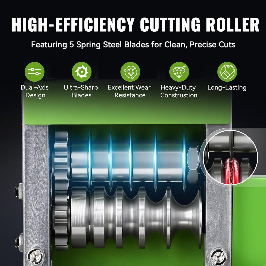 EasyWox five-blade cutting roller and wire feeding channels